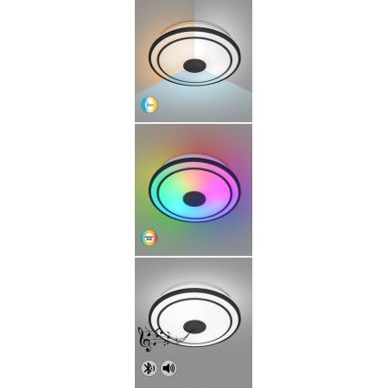 Rabalux - Lámpara de techo LED RGB regulable con altavoz integrado LED/24W/230V 3000-6500K + mando a distancia diámetro 39,5 cm