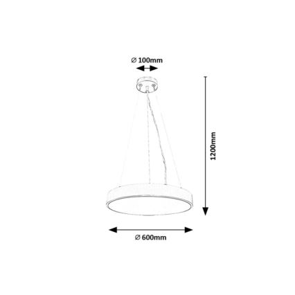 Rabalux - Lámpara de araña LED regulable LED/60W/230V 3000-6000K negro + mando a distancia