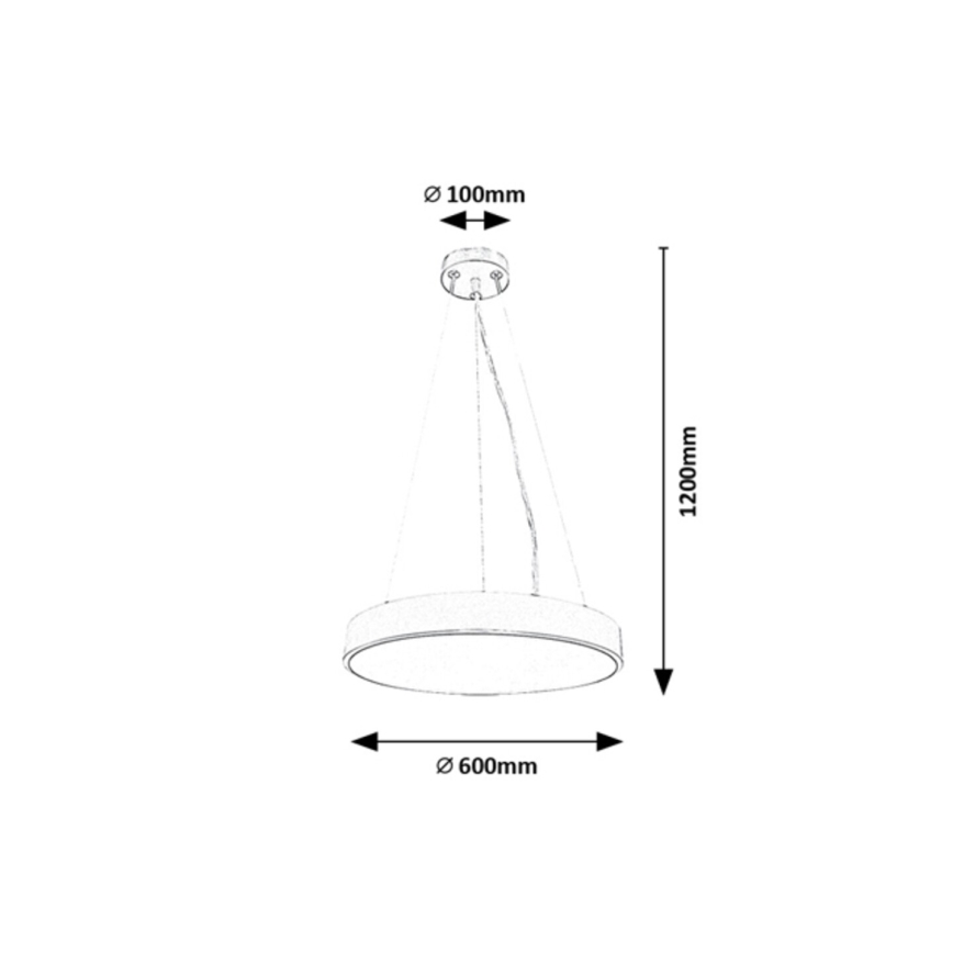 Rabalux - Lámpara de araña LED regulable LED/60W/230V 3000-6000K negro + mando a distancia