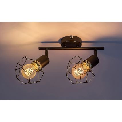 Rabalux - Foco 2xE27/40W/230V negro