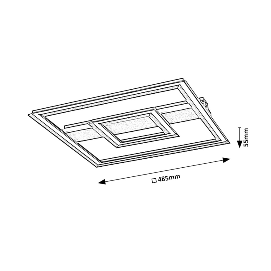 Rabalux - Plafón LED LED/48W/230V 3000K negro