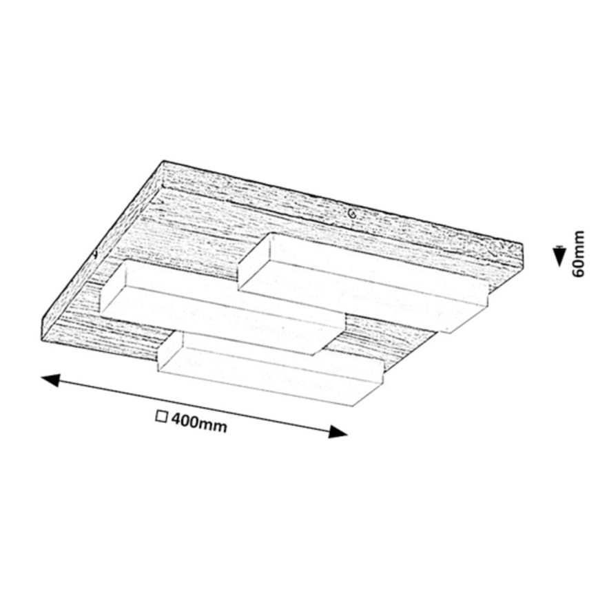 Rabalux - Plafón LED LED/30W/230V 3000K roble 40x40 cm