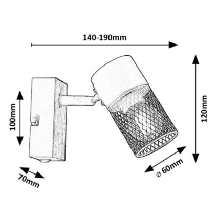 Rabalux - Foco de pared 1xE14/40W/230V roble