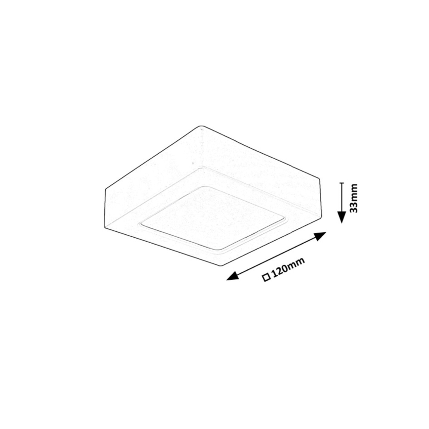 Rabalux - Plafón LED LED/7W/230V 4000K 12x12 cm negro