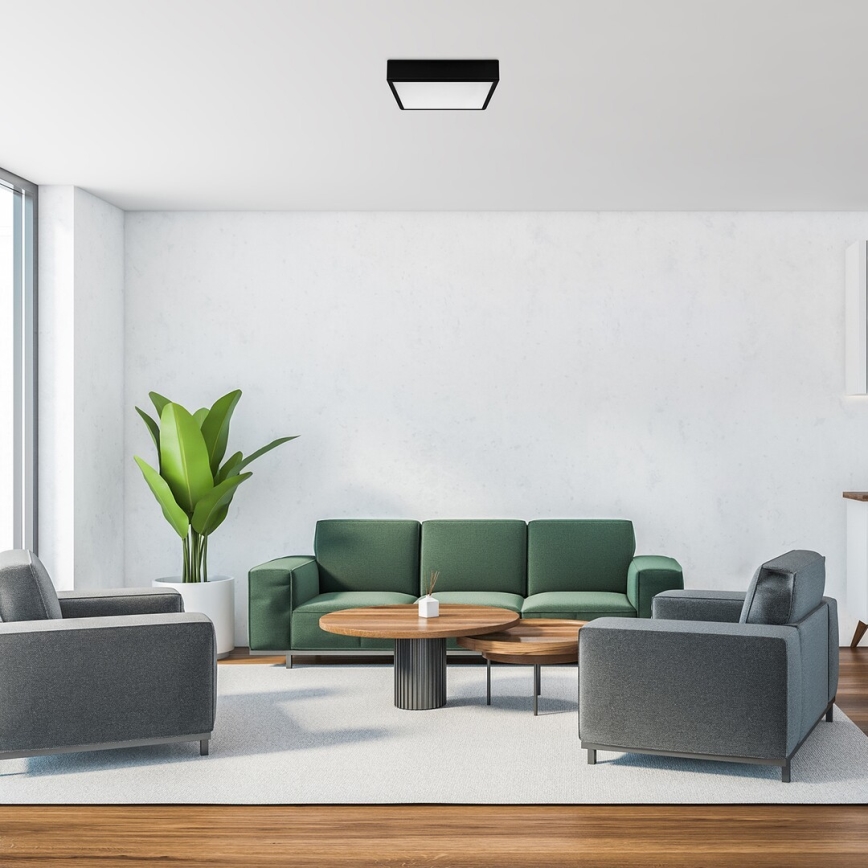 Rabalux - Plafón LED LED/22W/230V 3000/4000/6000K 21x21 cm negro
