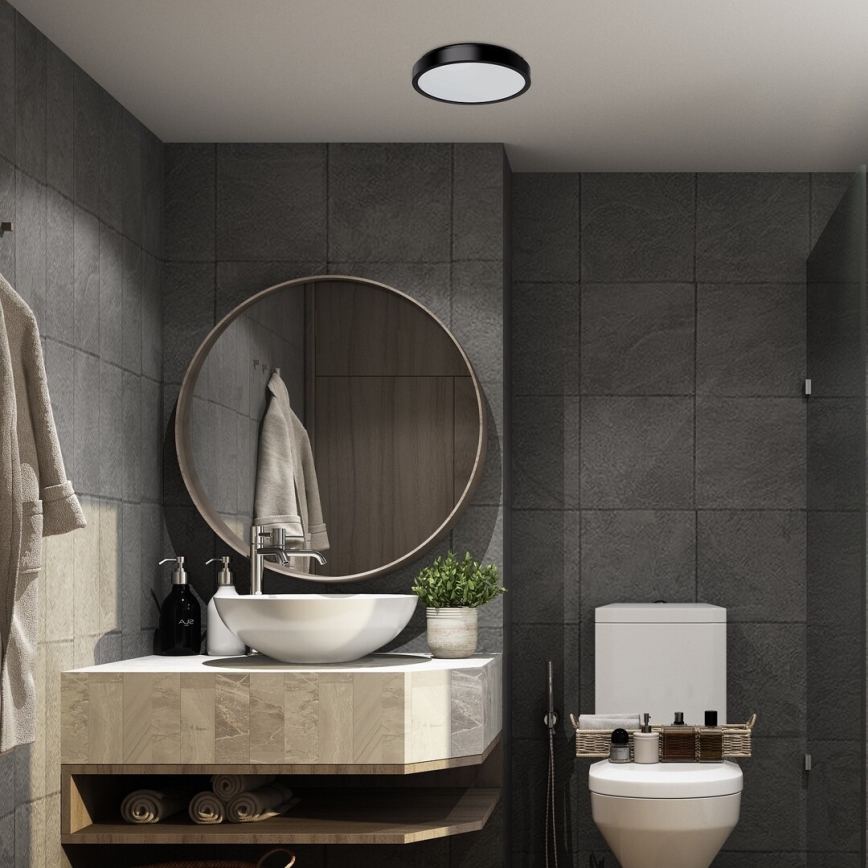 Rabalux - Plafón LED de baño LED/18W/230V IP44 4000K diá. 25 cm negro