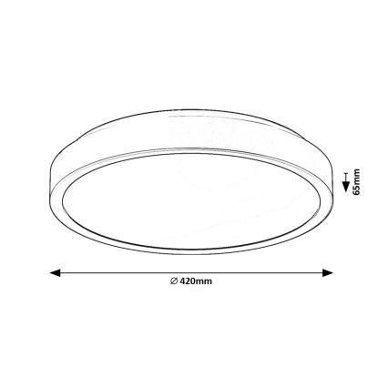 Rabalux - Plafón LED de baño LED/48W/230V IP44 4000K diá. 42 cm negro