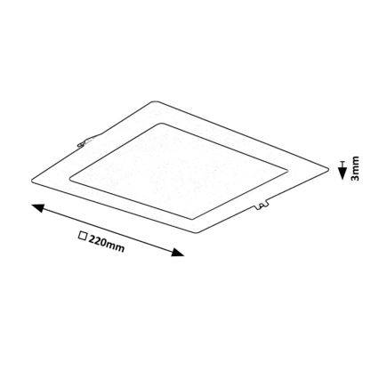 Rabalux - Lámpara empotrable LED LED/18W/230V 22x22 cm negro
