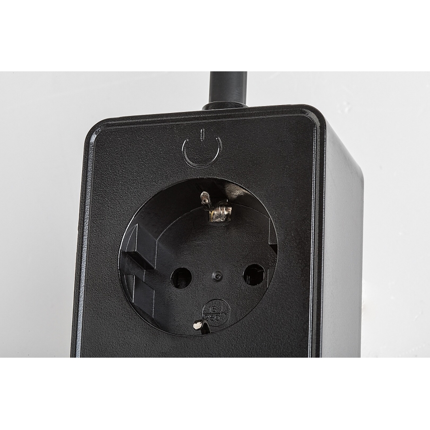 Rabalux - Lámpara de pared LED regulable 4W/230V con puerto USB para conectar a la toma de corriente, negra