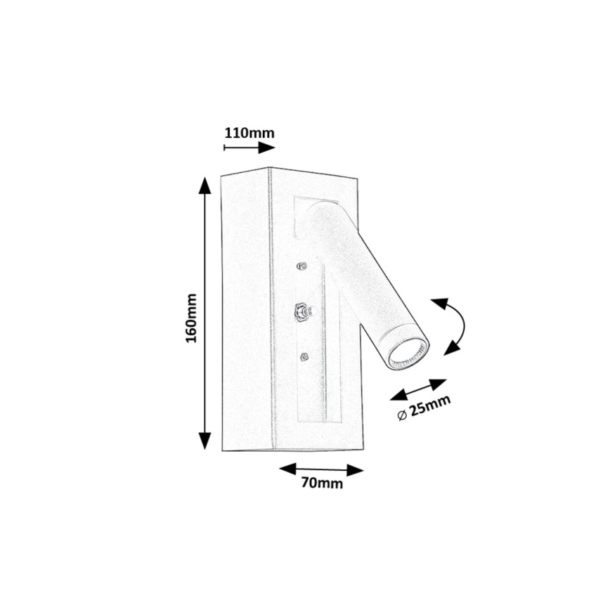 Rabalux - Foco LED de pared LED/4W/230V negro