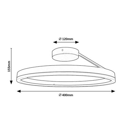 Rabalux - Lámpara de techo LED 24W, 230V, 3000/4000/6500K, Ø 40 cm