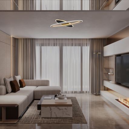 Rabalux - Luminaria de techo LED regulable LED/70W/230V 3000/4000/6000K, color negro, con control remoto, Ø 70 cm