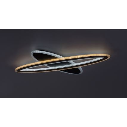 Rabalux - Luminaria de techo LED regulable LED/70W/230V 3000/4000/6000K, color negro, con control remoto, Ø 70 cm