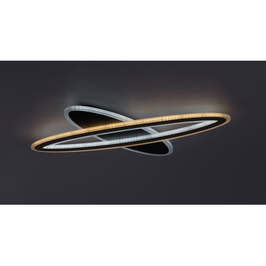 Rabalux - Luminaria de techo LED regulable LED/70W/230V 3000/4000/6000K, color negro, con control remoto, Ø 70 cm