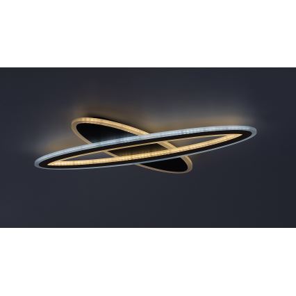 Rabalux - Luminaria de techo LED regulable LED/70W/230V 3000/4000/6000K, color negro, con control remoto, Ø 70 cm