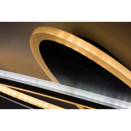 Rabalux - Luminaria de techo LED regulable LED/70W/230V 3000/4000/6000K, color negro, con control remoto, Ø 70 cm