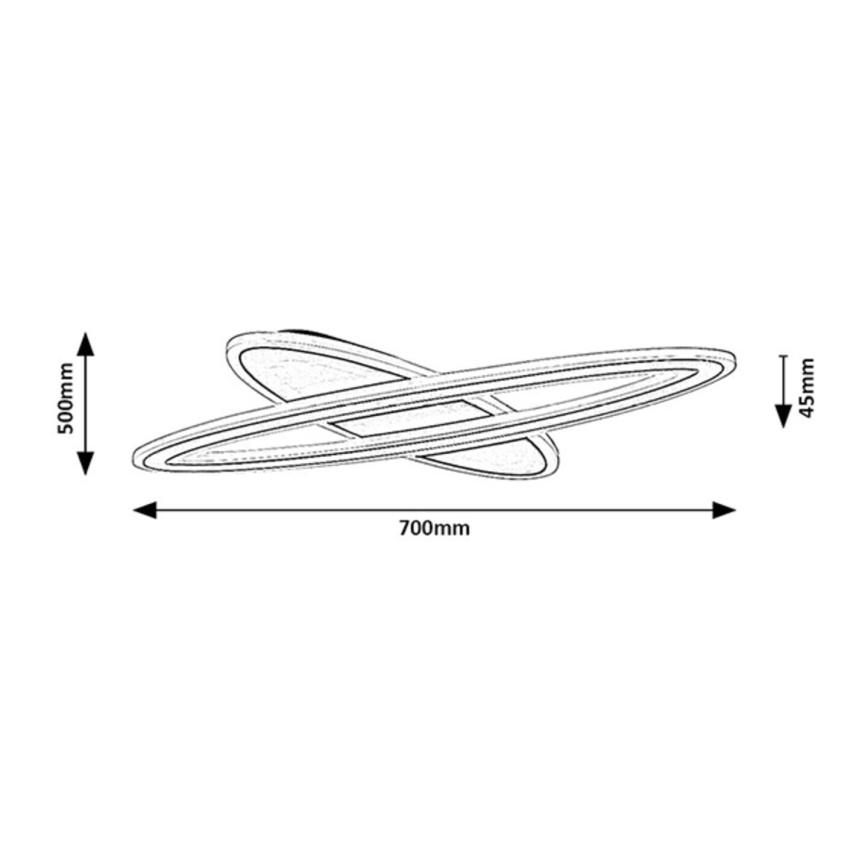 Rabalux - Luminaria de techo LED regulable LED/70W/230V 3000/4000/6000K, color negro, con control remoto, Ø 70 cm