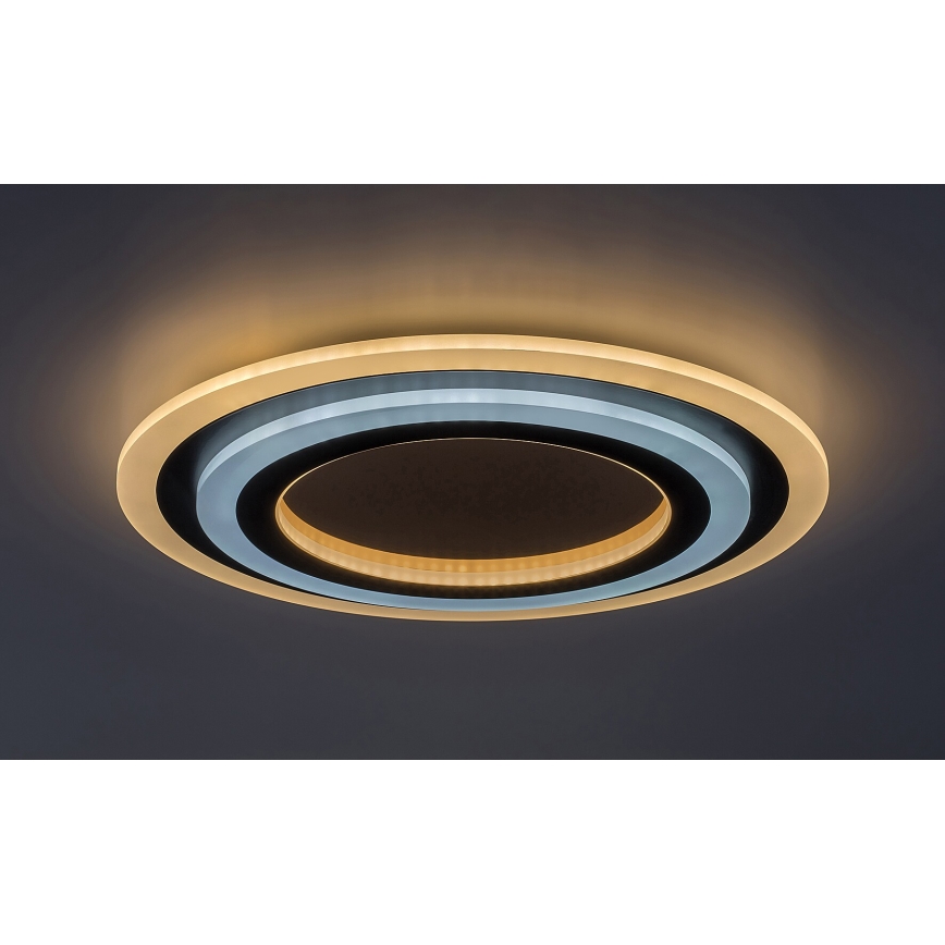 Rabalux - Plafón LED regulable LED/56W/230V 3000/4000/6000K cromo mate/negro + mando a distancia Ø 45 cm