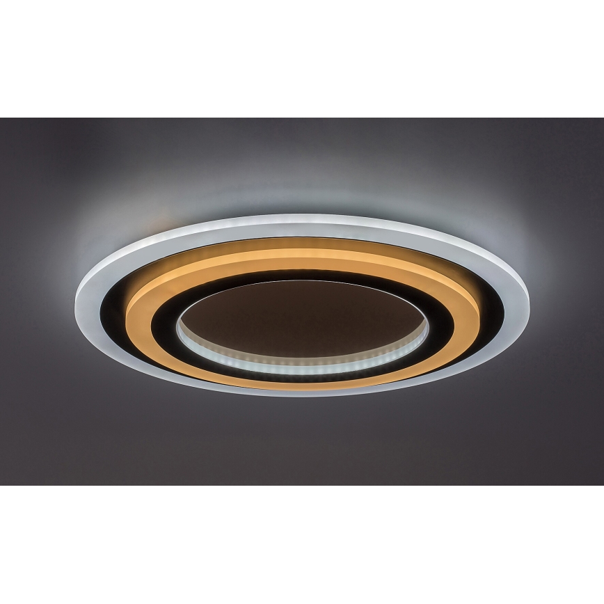 Rabalux - Plafón LED regulable LED/56W/230V 3000/4000/6000K cromo mate/negro + mando a distancia Ø 45 cm