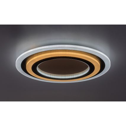 Rabalux - Plafón LED regulable LED/56W/230V 3000/4000/6000K cromo mate/negro + control remoto