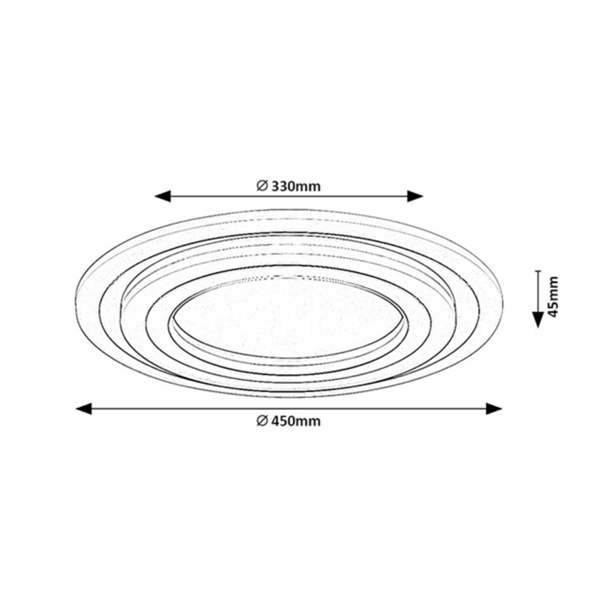 Rabalux - Luminaria de techo LED regulable LED/56W/230V 3000/4000/6000K cromo mate + mando a distancia diámetro 45 cm