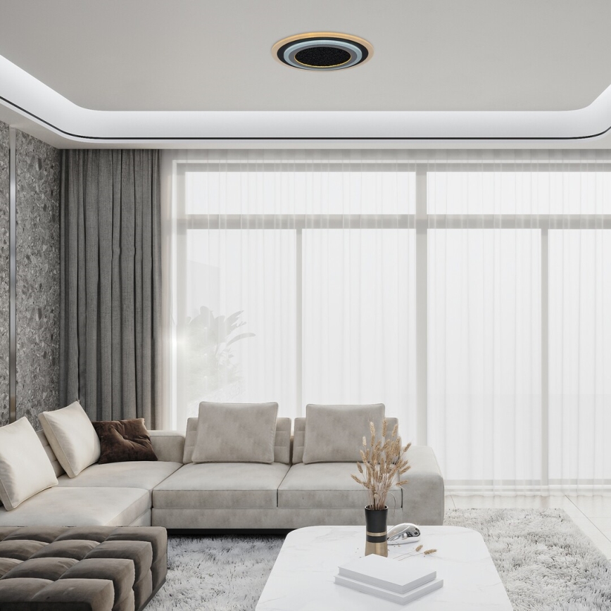 Rabalux - Lámpara de techo LED regulable LED/56W/230V 3000/4000/6000K negra + control remoto, diámetro 45 cm