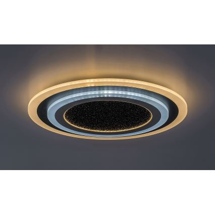 Rabalux - Lámpara de techo LED regulable LED/56W/230V 3000/4000/6000K negra + control remoto, diámetro 45 cm