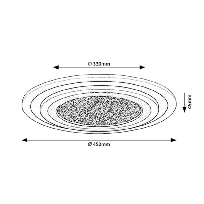 Rabalux - Lámpara de techo LED regulable LED/56W/230V 3000/4000/6000K negra + control remoto, diámetro 45 cm