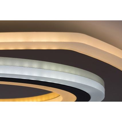 Rabalux - Lámpara de techo LED regulable LED/60W/230V 3000/4000/6000K cromo mate/negro + mando a distancia 48x48 cm