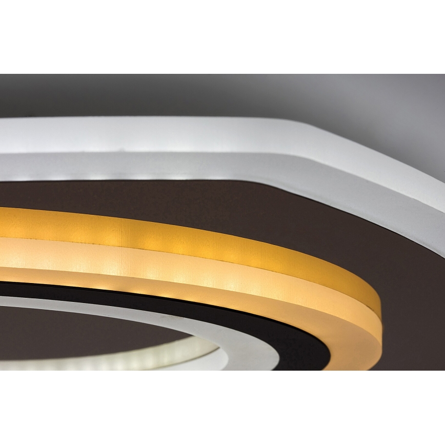 Rabalux - Lámpara de techo LED regulable LED/60W/230V 3000/4000/6000K cromo mate/negro + mando a distancia 48x48 cm