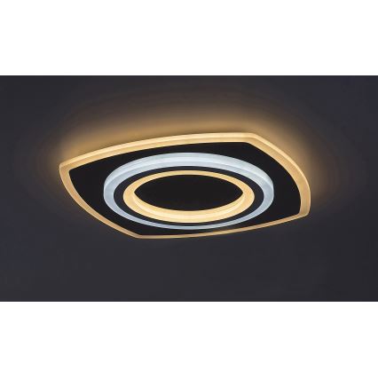 Rabalux - Plafón de techo LED regulable, 60W/230V, 3000/4000/6000K, cromo mate, con mando a distancia, 48x48 cm