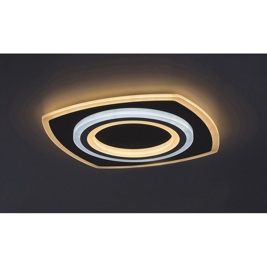 Rabalux - Plafón de techo LED regulable, 60W/230V, 3000/4000/6000K, cromo mate, con mando a distancia, 48x48 cm