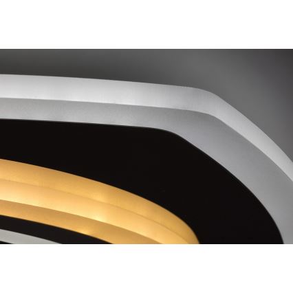 Rabalux - Plafón de techo LED regulable, 60W/230V, 3000/4000/6000K, cromo mate, con mando a distancia, 48x48 cm