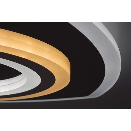 Rabalux - Plafón de techo LED regulable, 60W/230V, 3000/4000/6000K, cromo mate, con mando a distancia, 48x48 cm