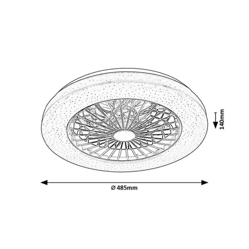Rabalux - Lámpara de techo LED regulable con ventilador LED/48W/230V 3000-6500K + mando a distancia