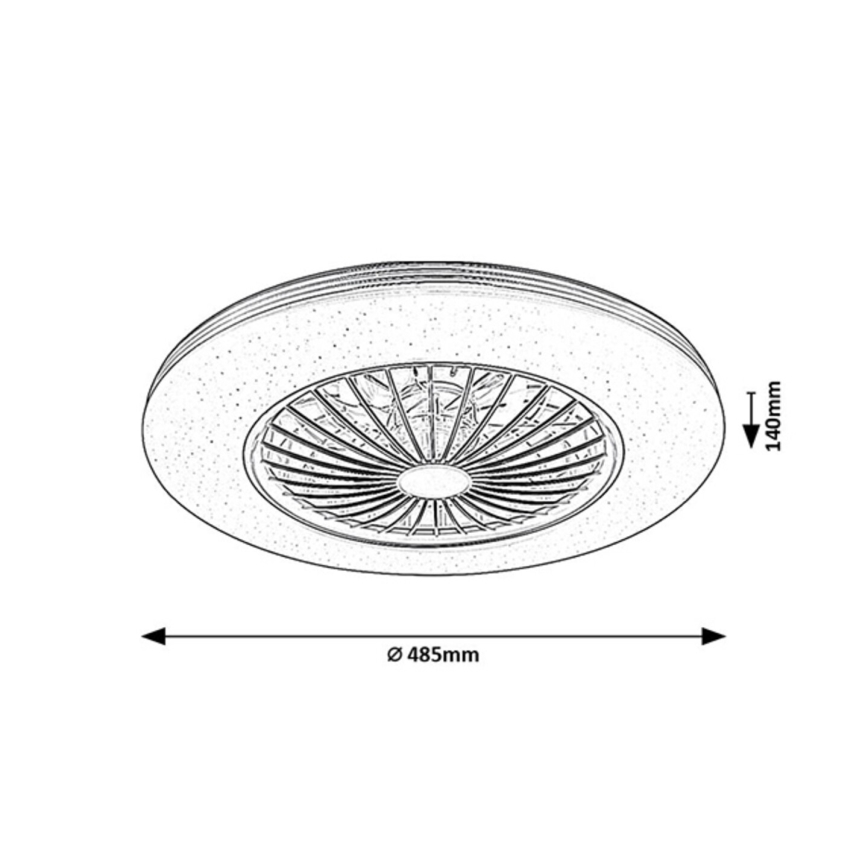 Rabalux - Lámpara de techo LED regulable con ventilador LED/48W/230V 3000-6500K + mando a distancia