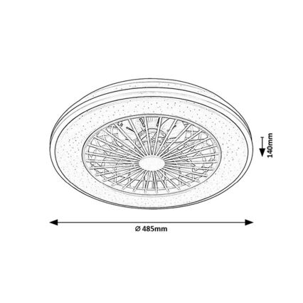 Rabalux - Lámpara de techo LED regulable con ventilador LED/48W/230V 3000-6500K + mando a distancia