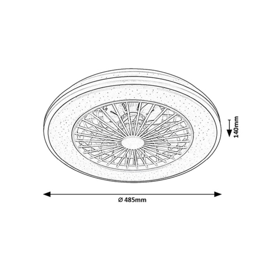 Rabalux - Lámpara de techo LED regulable con ventilador LED/48W/230V 3000-6500K + mando a distancia