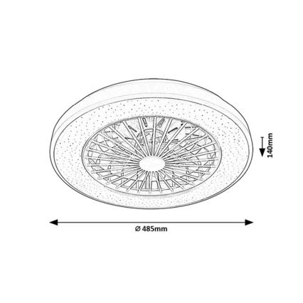 Rabalux - LED Plafón regulable con ventilador LED/48W/230V 3000-6500K + control remoto