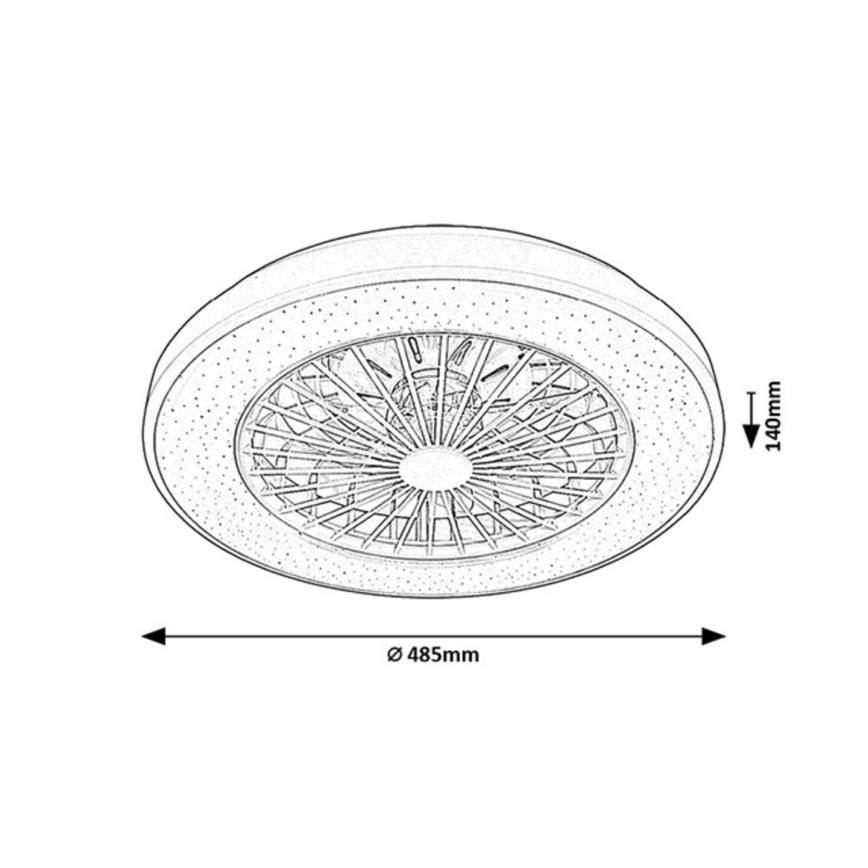 Rabalux - LED Plafón regulable con ventilador LED/48W/230V 3000-6500K + control remoto