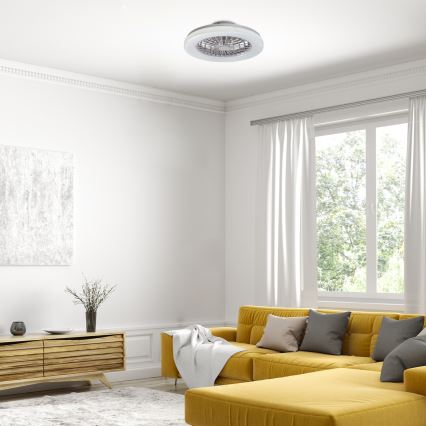 Rabalux - Lámpara de techo LED RGB regulable con ventilador LED/48W/230V 3000-6500K + mando a distancia