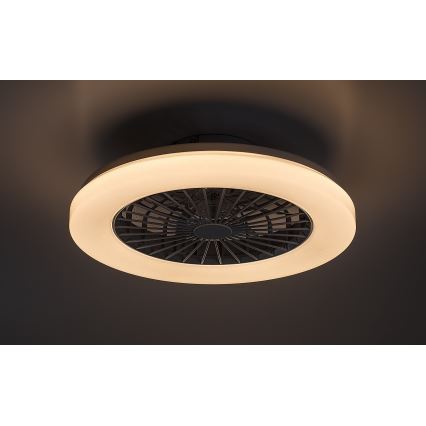 Rabalux - Lámpara de techo LED RGB regulable con ventilador LED/48W/230V 3000-6500K + mando a distancia