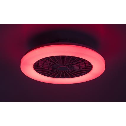 Rabalux - Lámpara de techo LED RGB regulable con ventilador LED/48W/230V 3000-6500K + mando a distancia