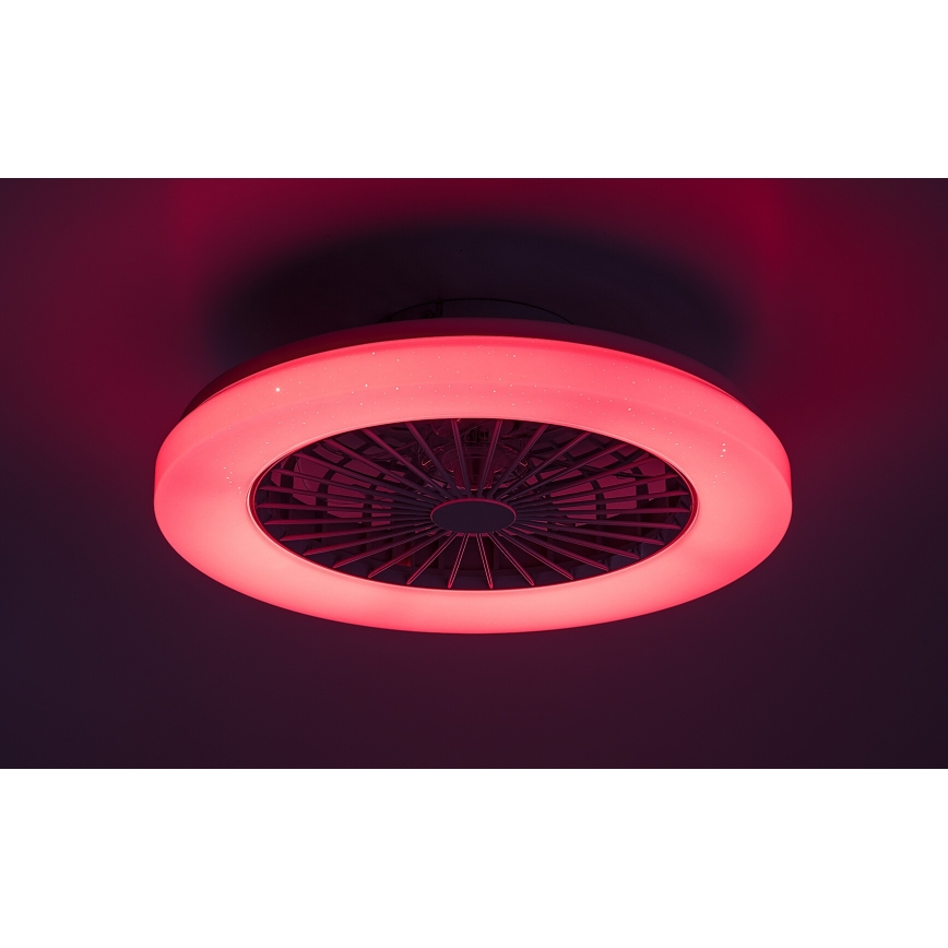 Rabalux - Lámpara de techo LED RGB regulable con ventilador LED/48W/230V 3000-6500K + mando a distancia