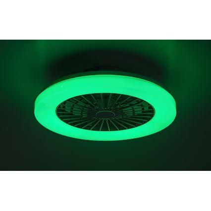 Rabalux - Lámpara de techo LED RGB regulable con ventilador LED/48W/230V 3000-6500K + mando a distancia