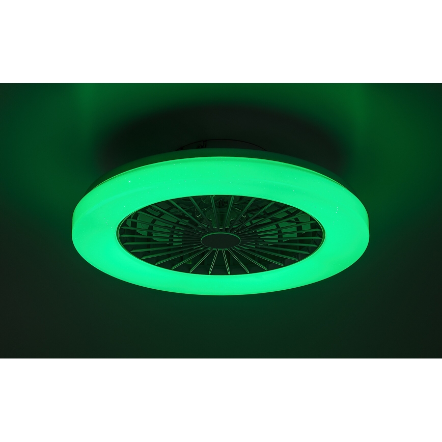 Rabalux - Lámpara de techo LED RGB regulable con ventilador LED/48W/230V 3000-6500K + mando a distancia