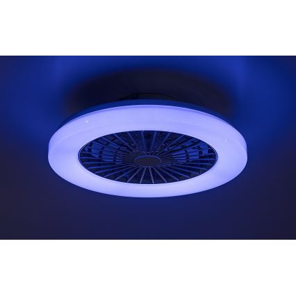 Rabalux - Lámpara de techo LED RGB regulable con ventilador LED/48W/230V 3000-6500K + mando a distancia