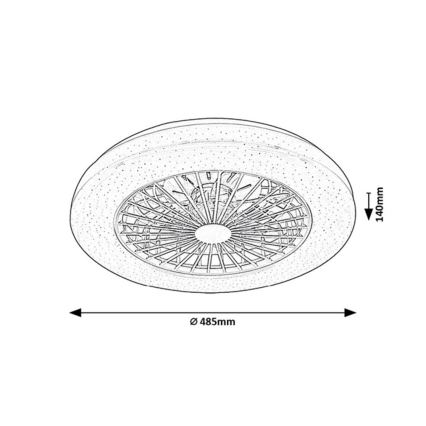 Rabalux - Lámpara de techo LED RGB regulable con ventilador LED/48W/230V 3000-6500K + mando a distancia