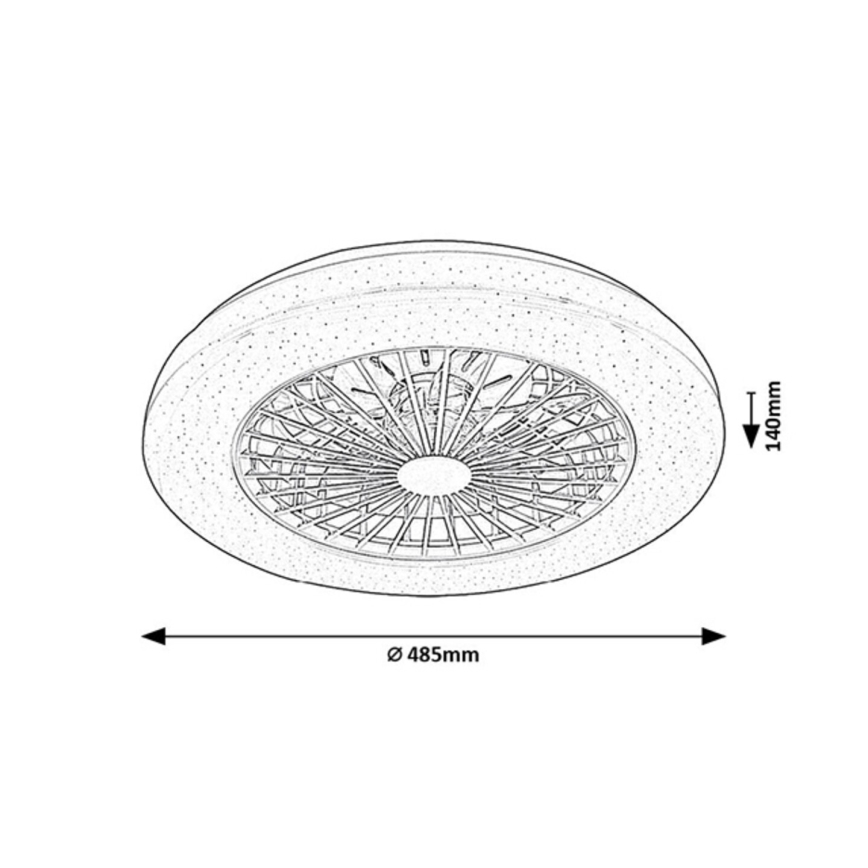 Rabalux - Lámpara de techo LED RGB regulable con ventilador LED/48W/230V 3000-6500K + mando a distancia