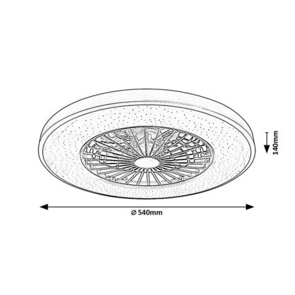 Rabalux - Lámpara de techo LED regulable con ventilador LED/72W/230V 3000-6500K + mando a distancia